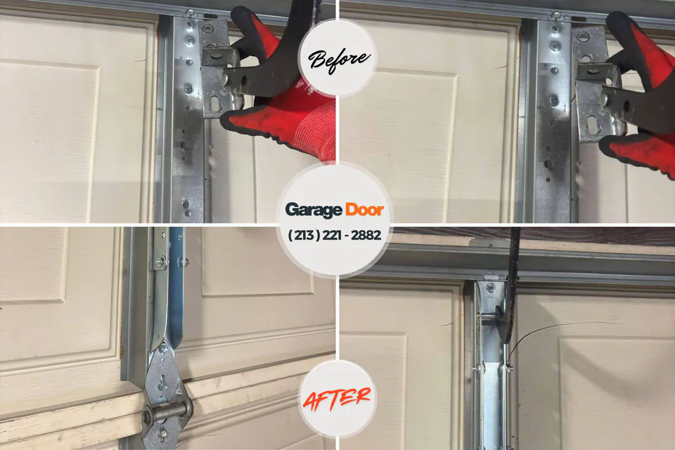 Before and after: garage door repair Bingham Farms, MI